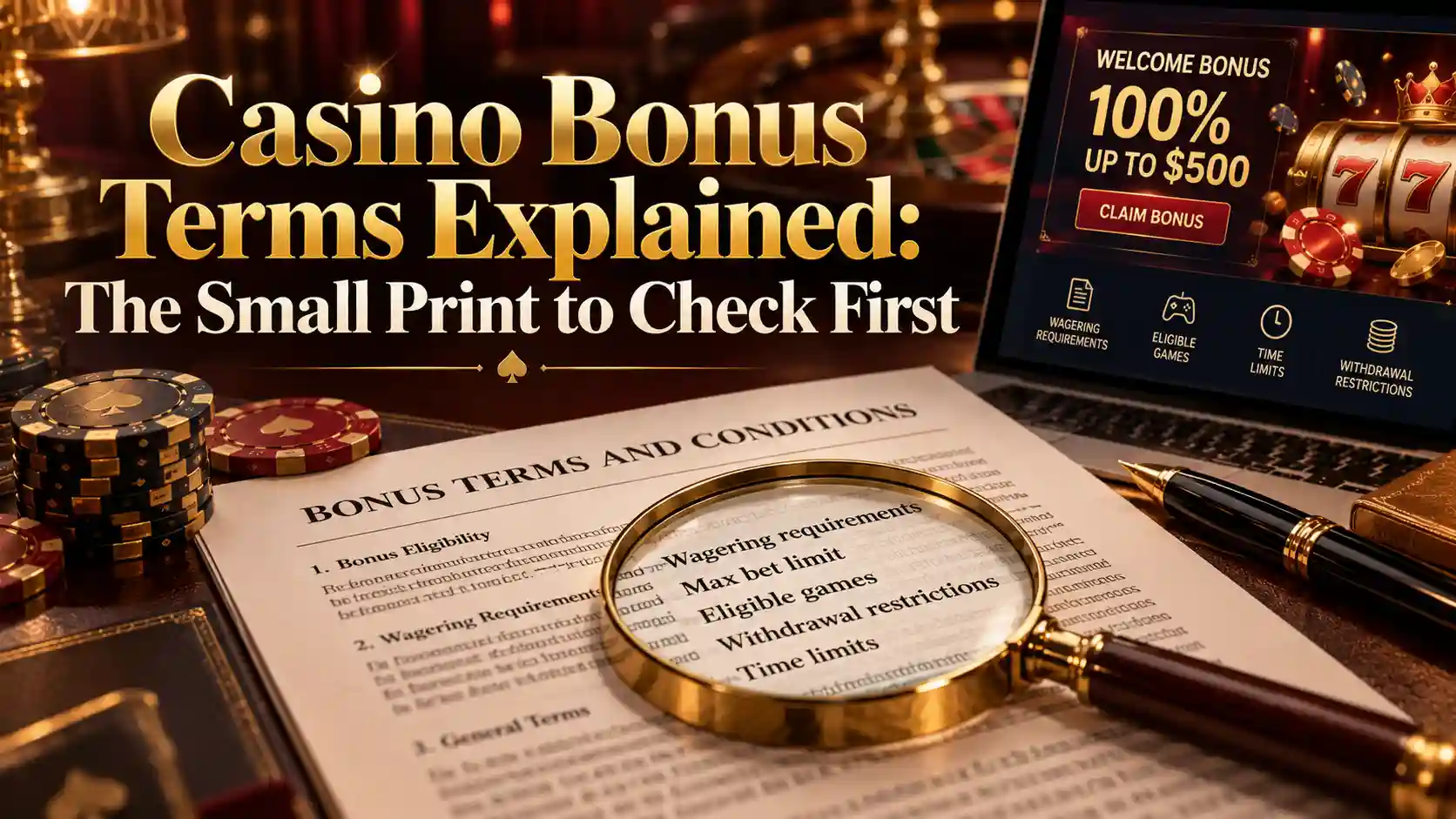 Casino Bonus Terms Explained: The Small Print to Check First