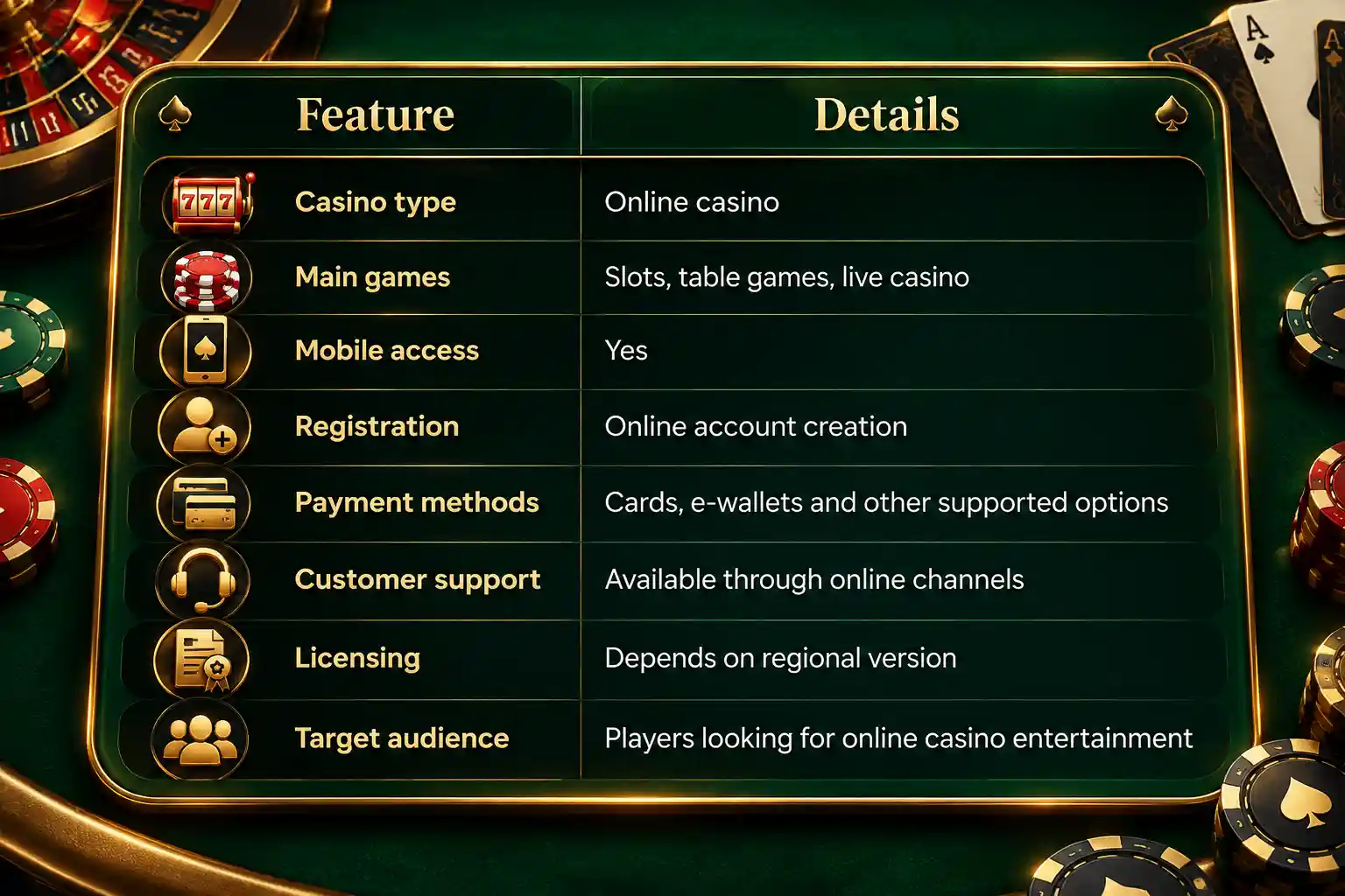 Spin Casino at a Glance